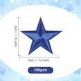 thumbnail image 2 of 100Pcs 3CM Dark Blue 5 Star Applique Patches Mini Embroidered Pentagram Iron on Patches Small Solid Stars Sew on Repair Patch Bulk for Sewing Making Crafts Clothes Jacket Jeans Shirts Supply Blue, 2 of 9