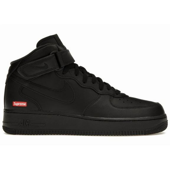Nike Men's Air Force 1 Mid Supreme Black Basketball Shoes, from StockX