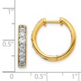 thumbnail image 2 of Finest Gold 14K Diamond Hinged Hoop Earrings, 2 of 2
