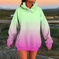 thumbnail image 2 of SwiftWear Women's Longline Gradient Hoodie with Front Pocket - Oversized Comfort Fit Pullover, Soft Stretch Fabric for Casual Streetwear Hot Pink, 2 of 5