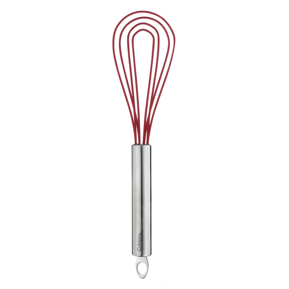 Cuisipro 10Inch Silicone Flat Whisk, Red