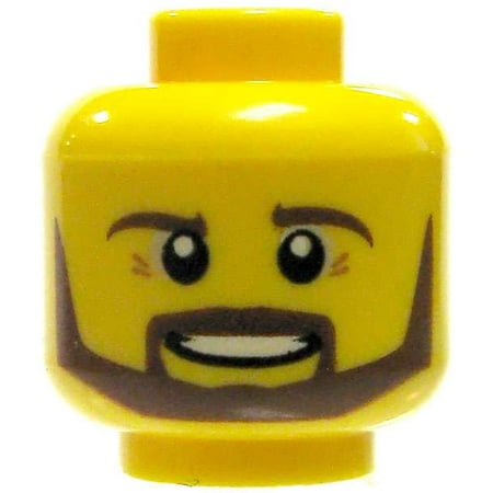Yellow Male with Neat Brown Beard and Crows Feet Minifigure
