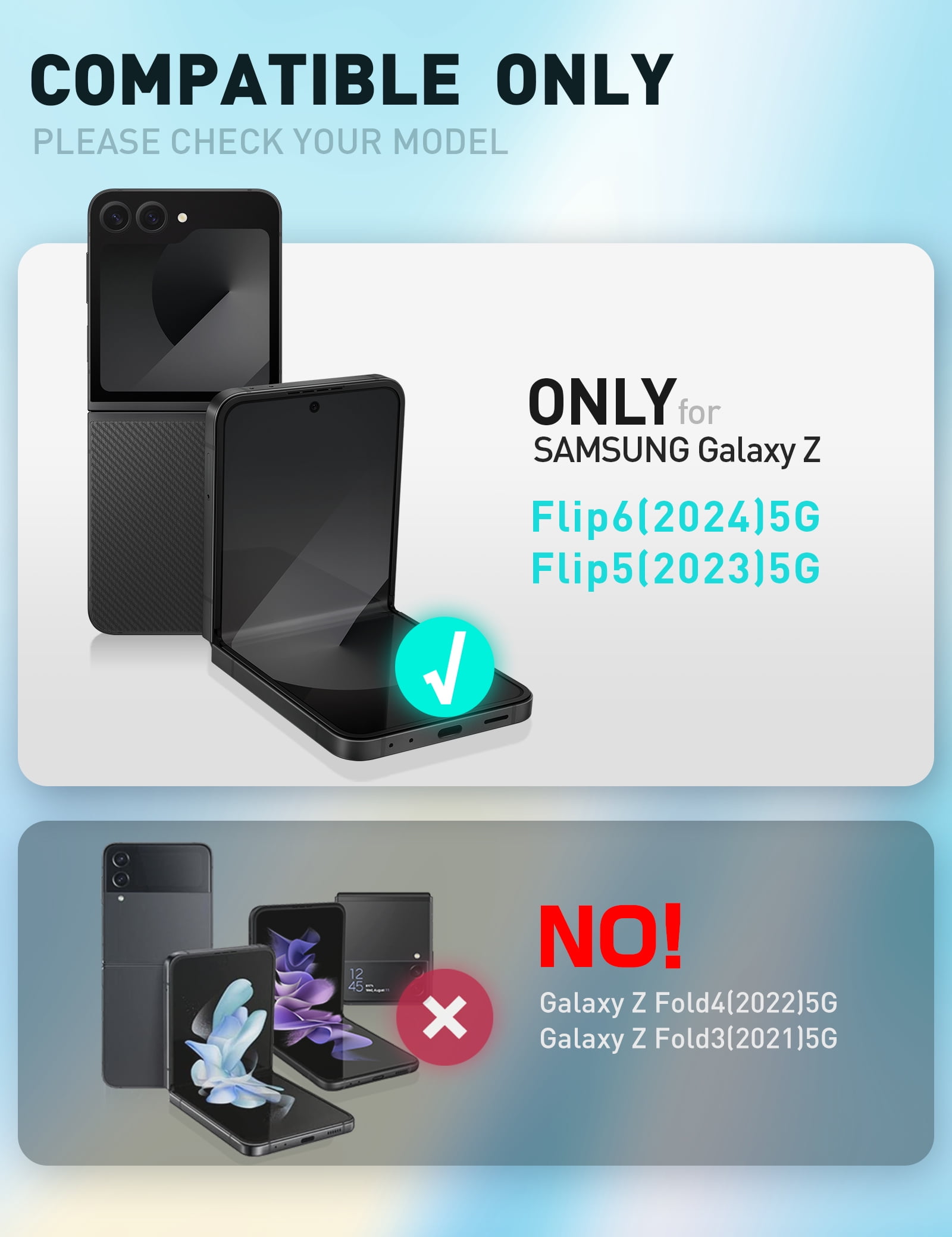 i-Blason Cosmo for Samsung Galaxy Z Flip 6 / Flip 5 Case [Built-in Front Screen Protector] [Hinge Protection] [Support Wireless Charging] Slim Clear Protective Phone Case (FrostBlack)