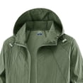 thumbnail image 4 of KeShDi Jacket for Men Hooded Long Sleeve Zip Up Casual Coat with Pockets and Belt Loose Fit Army Green L, 4 of 5