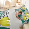 thumbnail image 4 of Castle Fairy Boho Green Palm Bedding Comforter Set 7pcs for Teens, Geometric Sun Queen Bedding Sets for Bedroom, Teal and Yellow,Grey Reversible, 4 of 7