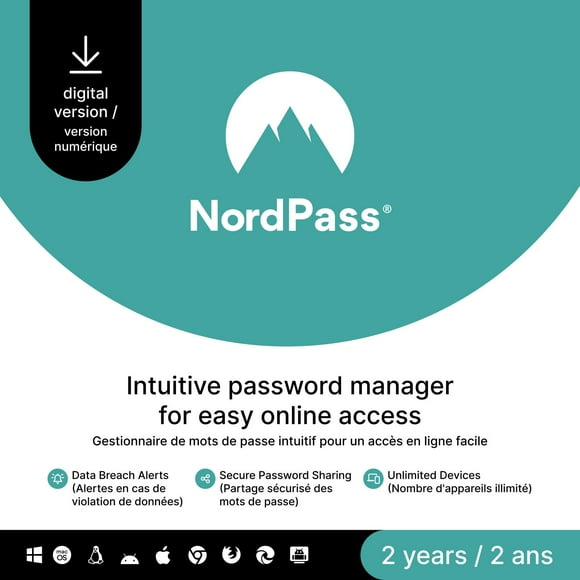 NordPass Premium - 2-Year Password Manager Software Subscription For Unlimited Devices [Digital Code]