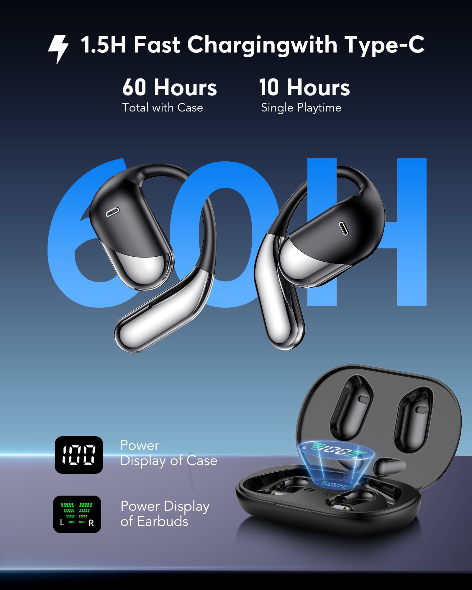 AI Translation Earbuds Real Time - Audifonos Traductores Inglés Español, 3-in-1 Translator Device, Supports 144 Languages & Accents, Open Ear Earbuds with Charging Case