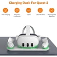 thumbnail image 3 of YUNLAZA Charging Dock for Meta Quest 3,VR Headset Controller Charging Station with LED Light for Oculus Quest 3,Charger Display Stand with 2 Rechargeable Batteries & USB-C Cable, 3 of 5