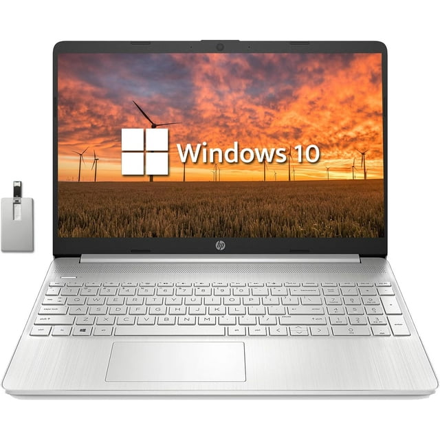 HP 15.6" FHD Laptop Computer, Intel Core i3-1125G4, 32GB RAM, 2TB SSD, Intel UHD Graphics, Backlit Keyboard, HD Audio, Webcam, Win 10, Silver, 32GB Hotface USB Card (Renewed)