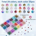 thumbnail image 2 of 1 Box 600Pcs 24 Colors Acrylic Beads 8mm Glass Beads Multicolor Bubblegum Lampwork Bulk Plastic Round Beads for Jewelry Making Bracelet Necklace Accessories Birthday, 2 of 6