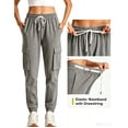 thumbnail image 3 of SPECIAL MAGIC Women's Cargo Sweatpants with 4 Pockets Cotton Jogger Pants Elastic Waist Athletic Lounge Pants for Running Yoga Gym, 3 of 7