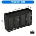thumbnail image 6 of DEXTRUS Sideboard with LED Light & Doors, Modern Wood Acrylic Glass Storage Cabinet for Kitchen, Dinning Room, Living Room, Black, 6 of 8