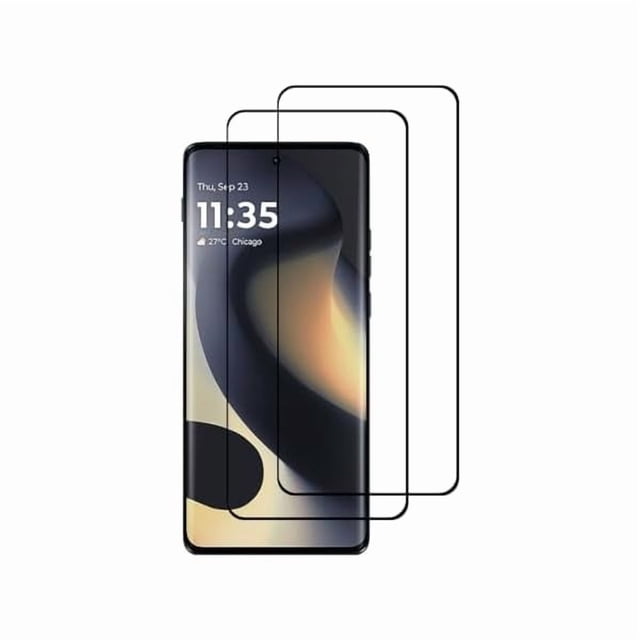 ccwmincc [2 Pack For Motorola Moto Edge 2024 Black 3D Curved Protective Tempered Glass Screen Protector