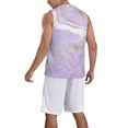 thumbnail image 5 of Easygdp Lavender Glitter Foil Stripes Men's Mesh Basketball Jersey Quick Drying Sleeveless Shirts Fitted Muscle Tank Tops Sport Round Neck T-Shirt - X-Large, 5 of 9