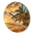 thumbnail image 3 of Designart 'Beautiful Beach of Island Barbados ' Modern Wood Wall Clock, 3 of 5