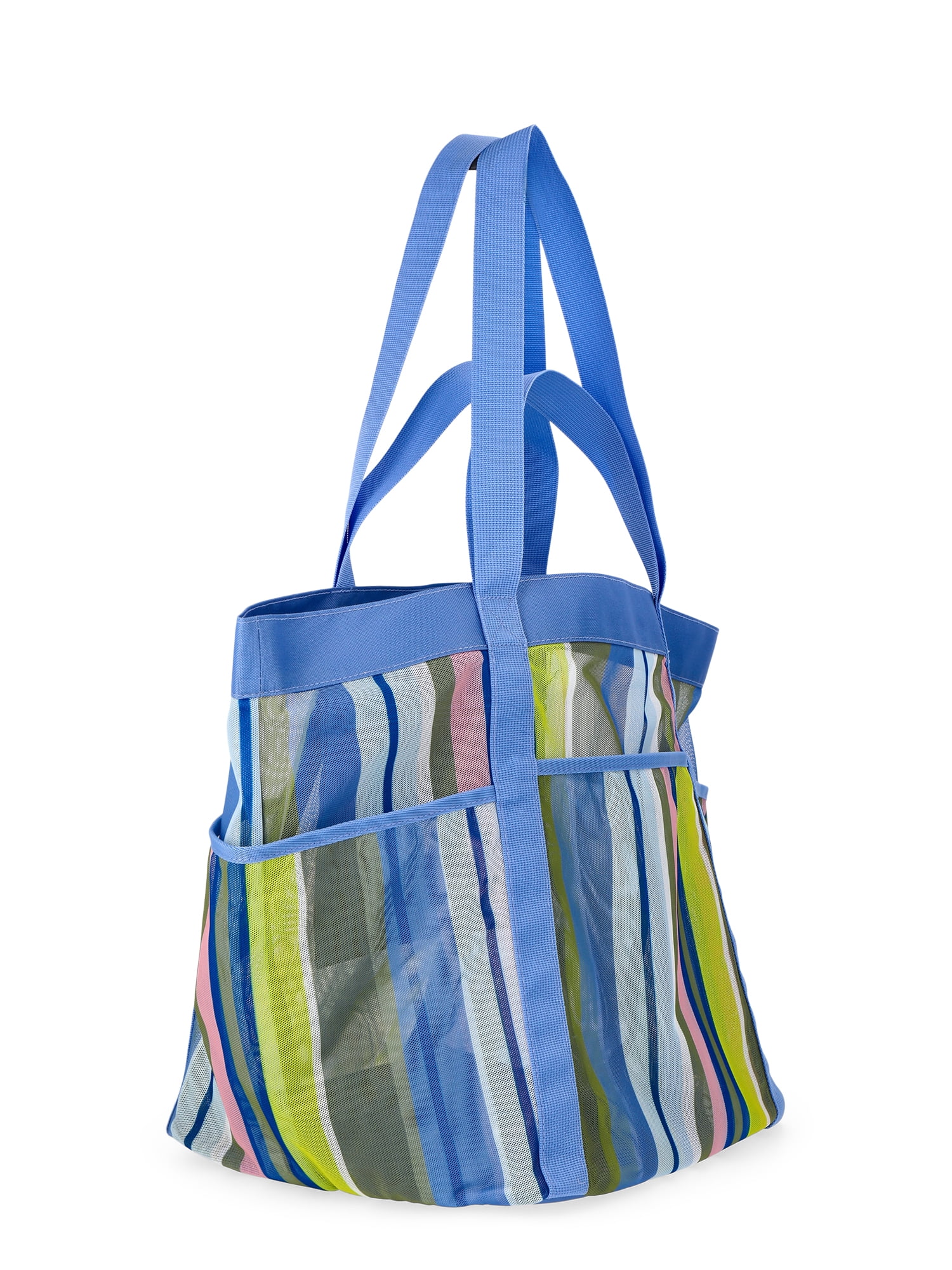 No Boundaries Women's Mesh Tote Bag, Multicolor Stripe