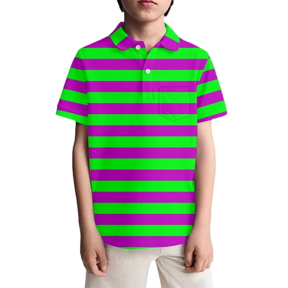 MuXiKeJi Clothes Boys Polo Shirts Size 14-16 Button Down Shirt Striped Short Sleeve T Shirt Comfortable Vacation Tops Clothes for Children