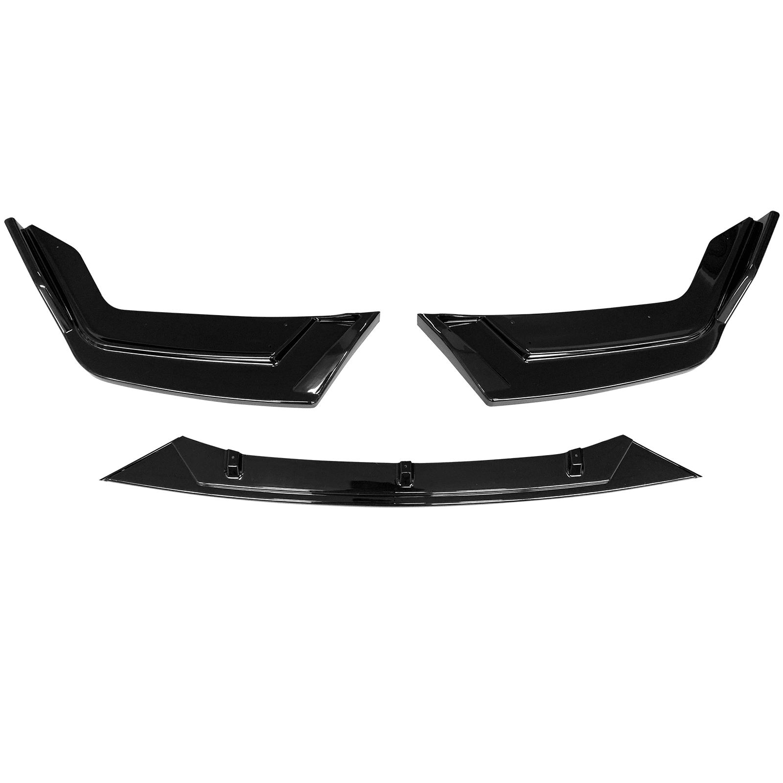 Ikon Motorsports Front Bumper Lip Compatible With 17-21 Honda Civic Hatchback & Si IKON Style Gloss Black Front Air Dam Chin Spoiler Splitter 3PCS