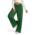 thumbnail image 5 of WULMLEO Wide Leg Sweatpants for Women Fleece Lined Baggy Sweat Pants Comfy Airport Travel Outfits Athletic Joggers Dark Green 2XL, 5 of 6