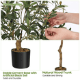 thumbnail image 5 of COZONY 7ft Lifelike Artificial crank Olive Tree, Realistic Fake Plant w/ Wood Trunk & Fruits, 5 of 8