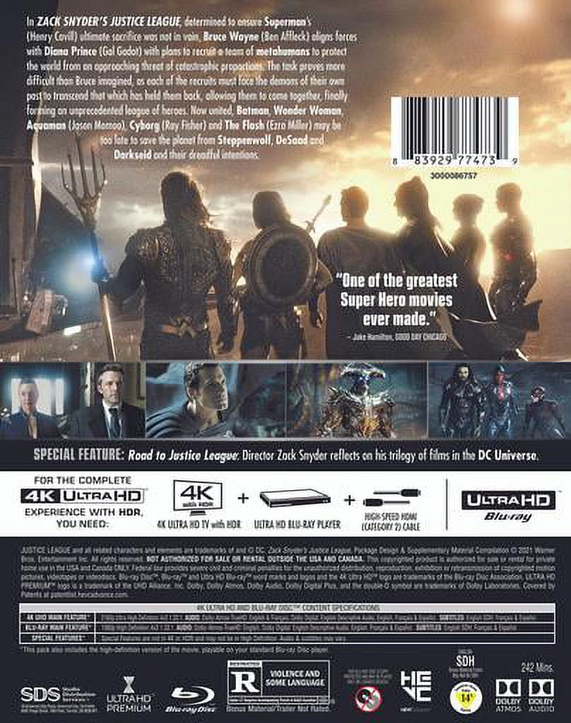 Zack Snyder's Justice League (4K Ultra HD + Blu-Ray) - Walmart.com