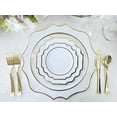 thumbnail image 5 of " OCCASIONS " 10 Pieces Round 13.25'' Round, Party Decoration Disposable Charger Plates (Scalloped Imperial White & Gold), 5 of 7