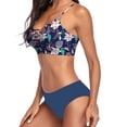 thumbnail image 5 of Jacenvly 2024 Bikinis for Juniors 2 Piece Skin-Friendly Fashionista Lady Containing Chest Pad Solid Bikini Set Two Piece Swimsuit Tropical Cozy Beach Bikini Wrap Blue, 5 of 10