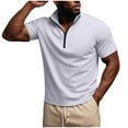 thumbnail image 5 of YLSDY Sweatshirts for Men Summer Short Sleeve Shirts Quarter Zip Loose Pullover Tops Lightweight Trendy Sweatshirts White XXL, 5 of 6