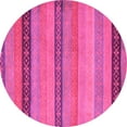 thumbnail image 1 of Ahgly Company Indoor Round Oriental Pink Modern Area Rugs, 5' Round, 1 of 4
