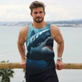 thumbnail image 6 of Lsque 3D Realistic Shark Pattern Mens Tank Tops Muscle Athletic Quick Dry Sleeveless Workout Fitness T Shirts Beach Tank Top, Loose-fit Sleeveless Shirt for Men-4X-Large, 6 of 7