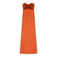 thumbnail image 5 of ITSAME Women's Maxi Dress, Sleeveless Solid Color Sexy Cross Neck Summer Casual Flowy Long Dresses Orange XS, 5 of 8