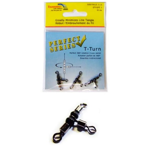 Thundermist Lures PS-T3-55 T-Turn 3 Way Swivel, Medium - 55 lbs