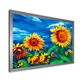 thumbnail image 2 of Designart 'Sunflowers Field Under A Bright Blue Sky' Traditional Framed Art Print, 2 of 4