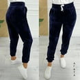 thumbnail image 4 of Pantalones deportivos casuales de terciopelo con cordones y cintura elástica para mujer, versátiles, de estilo europeo y americano, para otoño e invierno, 4 of 6