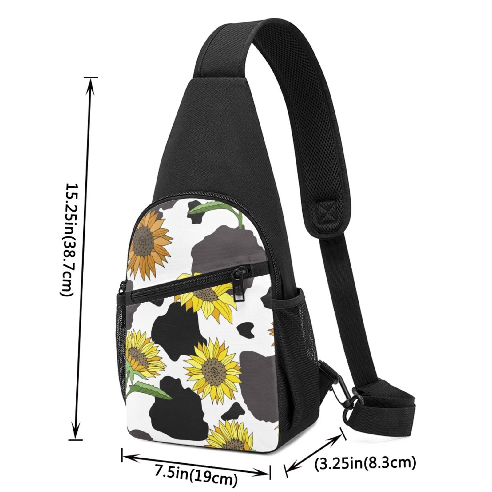 Xecao's Sunflowers Country Print Sling Bag: A Versatile Chest, Shoulder, and Crossbody Backpack for Casual Days Out, Perfect for Both Men and Women