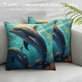thumbnail image 3 of JRXY  Dolphins Ocean Galaxy Art Beautiful Throw Pillow Case Cover Cushion Pillowcase for Sofa Bed Chair Living Room Home Decor White, 3 of 5