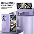thumbnail image 5 of Allytechgroup Galaxy Z Fold 7 Case with Build in Screen Protector, PU Leather Slim Fit Kickstand Shockproof Luxury Bumper Phone Case Cover for Samsung Galaxy Z Fold 7 - Purple, 5 of 7