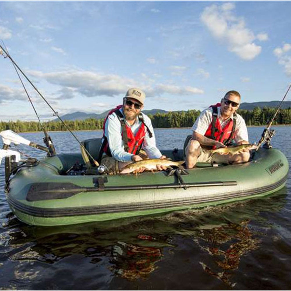 Sea Eagle StealthStalker STS10 Frameless Inflatable 10'1" Green Fishing Boat for 1-2 People, Lightweight, Transportable, Stowable- for Rivers, Lakes, Bays- Pro Solo Package