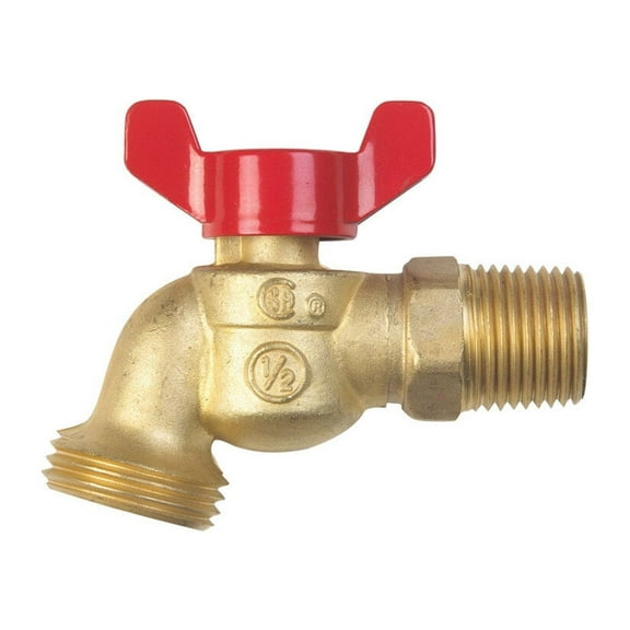 B & K 103-053HN Hose Bibb, 1/2 x 1/2 in Connection, MPT x Male Hose, 125 psi Pressure, Brass Body, Chrome