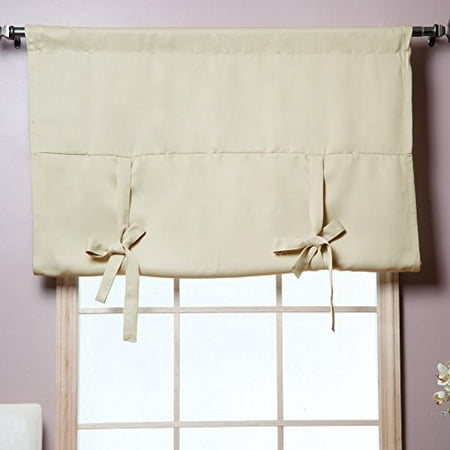 Best Home Fashion Thermal Insulated Blackout Tie-Up Window Shade - Rod Pocket - Beige - 42
