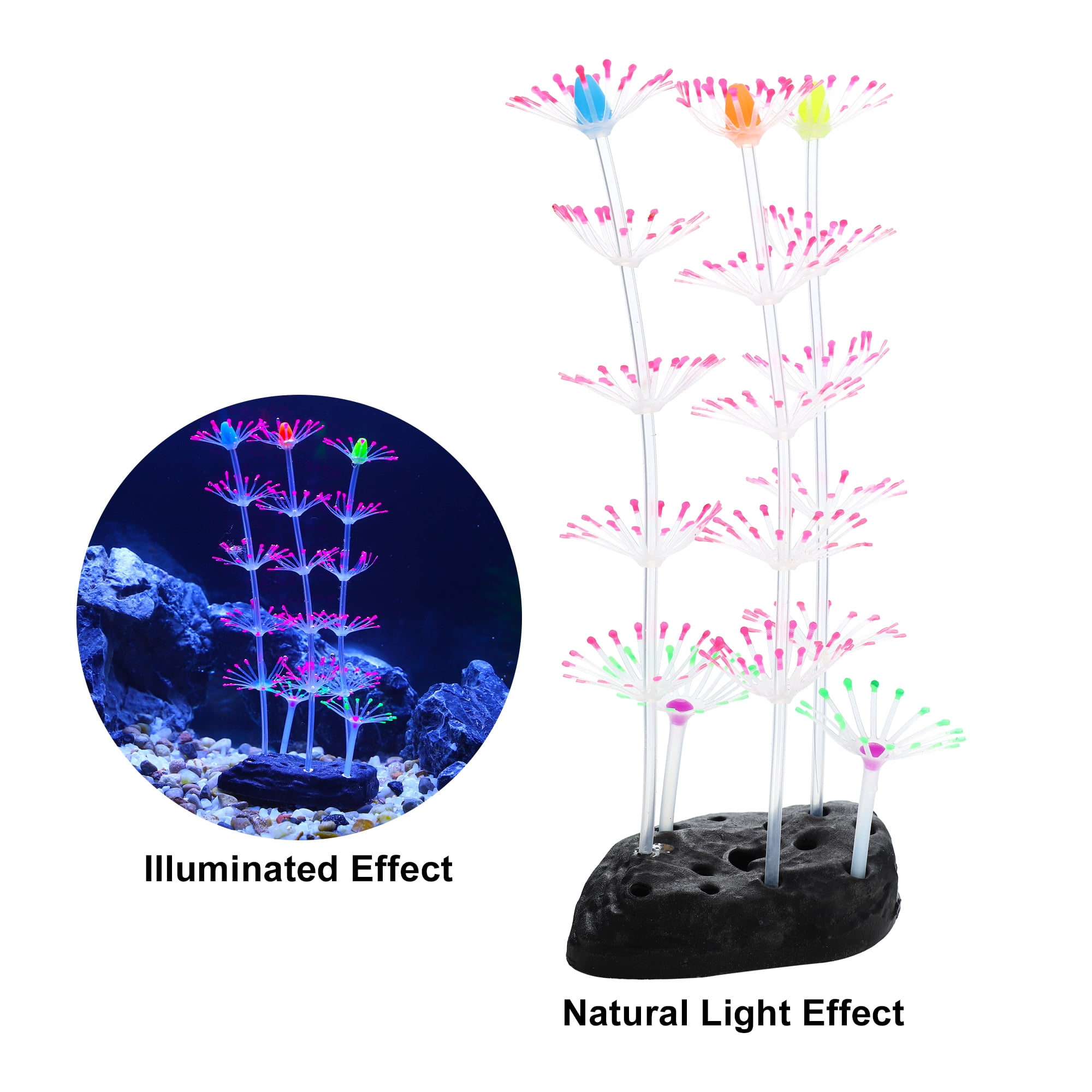 Unique Bargains Soft Aquarium Simulation Coral 19.5cm Height Aquatic Artificial Coral Pink