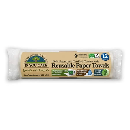IF YOU CARE Natural Reusable Paper Towels, 12 (Best Reusable Paper Towels)
