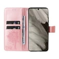 thumbnail image 3 of Designed for Samsung Galaxy S25 Ultra Case Wallet for Women, Flip Folio Cover with Embossed PU Leather Kickstand Credit Card Holder Magnetic Wrist Strap Protective Case for S25 Ultra, Rosegold, 3 of 6