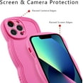 thumbnail image 4 of for iPhone 13 Pro Max Case 6.7 Inch Curly Wave Frame Phone Case Cute Design Color Aesthetic Phone Case Soft TPU Shockproof Protective Bumper Case Cover for Girls, Peachy, 4 of 7