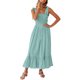 thumbnail image 3 of SAYOO - Vestido midi de verano para mujer, informal, con tirantes finos, sin mangas, de talle alto, fluido, línea A, largo SAYOO Estilo de ocio, 3 of 6