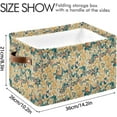 thumbnail image 3 of Coolnut Yellow Little Flowers Foldable Canvas Storage Bin, Sturdy Fabric Storage Basket with Handles, Storage Cube Box for Organizing Shelf Nursery Toy Closet 2PCS#492 Home Decor, 3 of 7