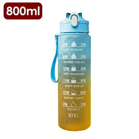 

DabuLiu 2L Large Capacity Water Bottle Straw Cup Gradient Color Plastic Water Cups With Time Marker Outdoor Fitness Sports Bottle