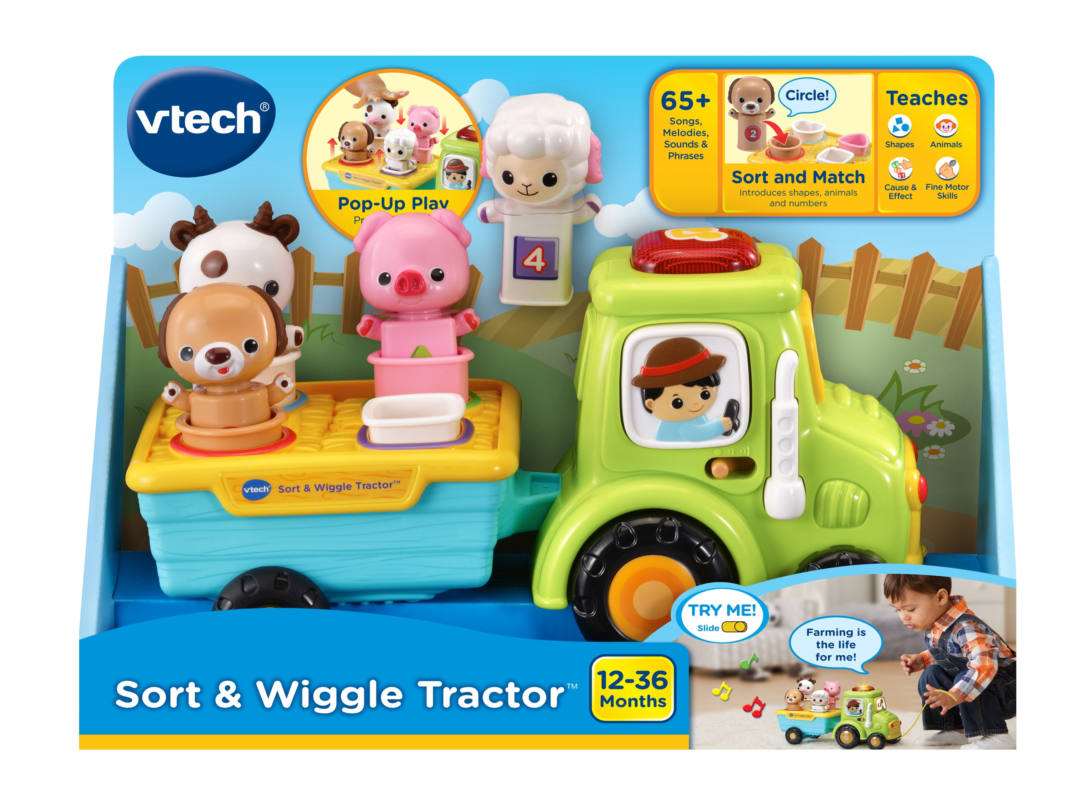 特撮 TRACTOR INC. INSIDE PARK POPFLY VTech Sort & Wiggle Tractor - Interactive Farm Toy - Walmart.com