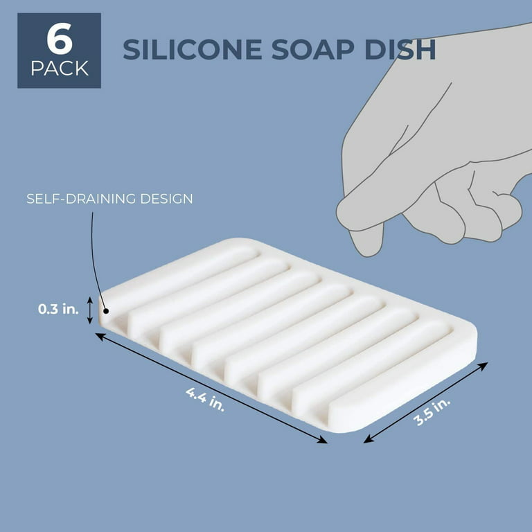  Self Draining Soap Dishes, 3 Pcs Silicone Soap Saver