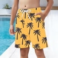 thumbnail image 7 of Cethrio Boys Beach Shorts, Stretchy Elastic Waist Relaxed Fit Holiday Board Shorts Yellow Size 8, 7 of 7